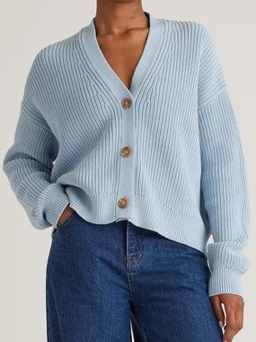 Quince  Sweater Organic Cotton  Fisherman  Boxy Cardigan